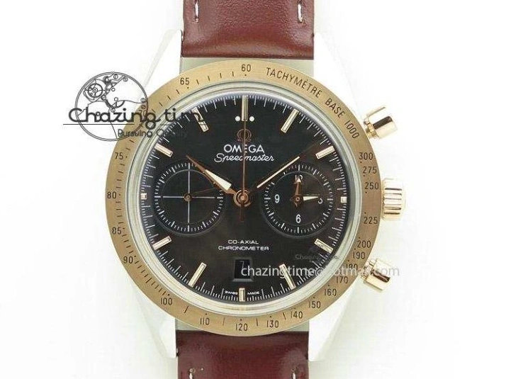 0328 Seamaster Pro Chrono RG Best Edition Black Ceramic Black Dial On RG Bracelet A ComfortFit 8130